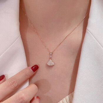 南粤之星 彩金连衣裙钻石项链 18k玫瑰金  黄金含量75% 国检证书