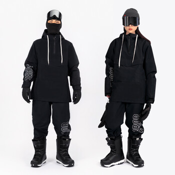 terror专业单板滑雪服套装女冬季上衣防风防水裤子情侣高端男东北黑色