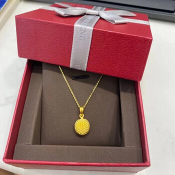 魅和榴莲吊坠黄金项链女999足金榴莲吊坠18k金锁骨链送女友情人 小号