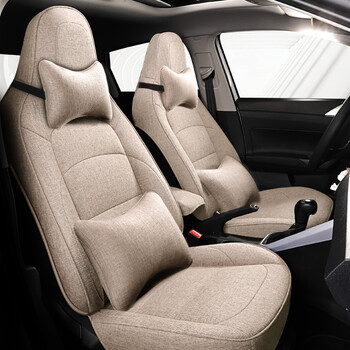 博紫polo菠萝poloplus专用汽车座套座全棉麻温馨米豪华版大众polo途铠