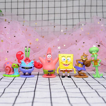 海绵宝宝手办海绵宝宝公仔全家福派大星蟹老板手办车载摆件模型蛋糕