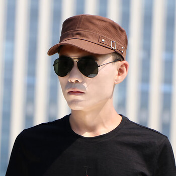 男士休闲短沿帽短舌短檐帽男冒子孑平顶帽子四季款式韩版百搭短帽檐