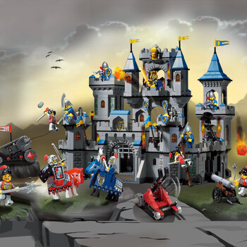 兼容积木狮王城堡积木古代战争狮王城堡人仔启蒙三国演义金属拼装士兵