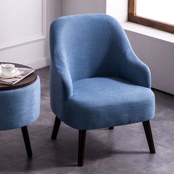 威斯嘉家具现代简约北欧懒人沙发酒店卧室阳台小户型休闲布艺实木单人