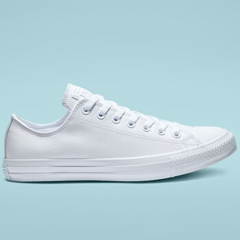 匡威板鞋chuck taylor 经典男女同款低帮皮革面休闲鞋时尚板鞋 白色