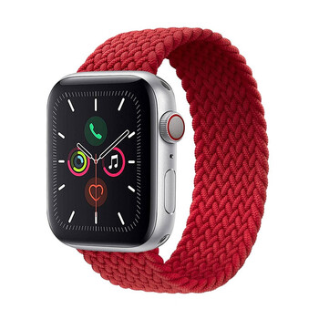表带applewatchs8/7/se/6/5尼龙弹力编织单圈一体iwatch编制 红色 49