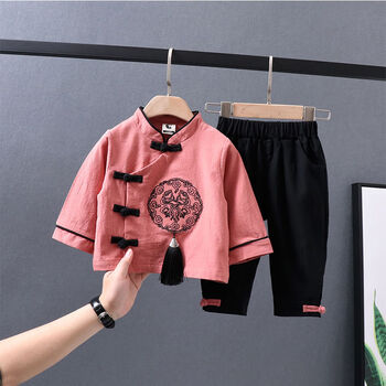 粉色 圆花汉服两件套 130码适合身高120-130cm