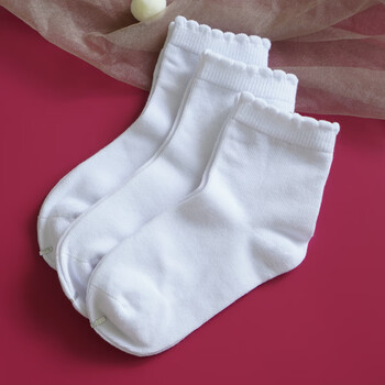 【专柜款】3-12岁春春秋女童花边袜子白色纯棉儿童公主袜中大童小学生