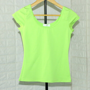 夏天穿的大领口低领短袖女修身性感t恤女t恤短款紧身低胸双漏背半袖上