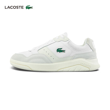 lacoste法国鳄鱼男鞋秋季新款男女同款皮革休闲鞋41sma001565t白色米