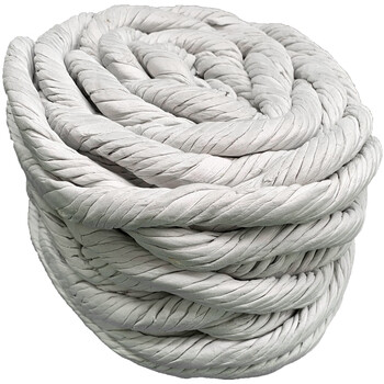 石棉绳耐高温防火隔热保温扭绳窑炉门密封有尘无尘编织圆石棉线绳 整