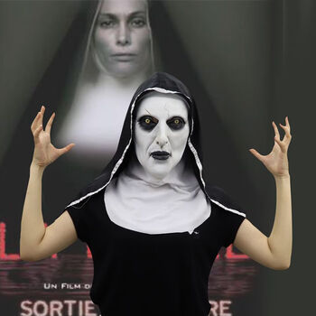万圣节鬼脸吓人面具成人恐怖丧尸僵尸鬼舞乳胶修女女巫抖音整蛊闭口