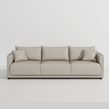 轻奢科技布沙发客厅双三人现代简约卧室公寓办公室家具 莫兰迪灰-4
