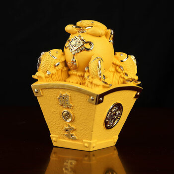 一甲镇财吉宏26琉璃摆件一甲镇财琉璃摆件2022牛年金狮四神阵生肖吉祥