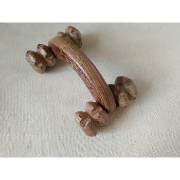 月球车鸡翅木按摩器滚轮按摩器木质按摩轮滚轮四轮腿部背部全身 凹凸4