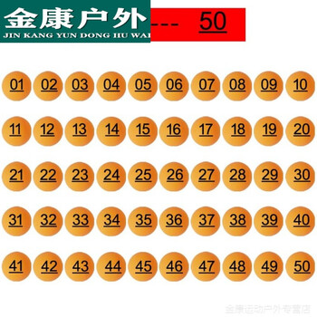 彩色混色1到50号 1-50号(黄色)数字球