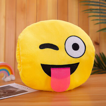 表情包抱枕毛绒玩具公仔枕头笑脸靠垫睡觉布娃娃礼物调皮20厘米小挂件
