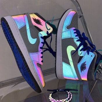 版本aj男女鞋周杰伦同款反光电联联名高帮篮球鞋aj1变色龙男鞋高帮44