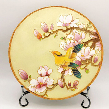 珂楚手工金丝沙画 字画 掐丝珐琅画diy锦鲤景泰蓝套装客厅桌面摆台架