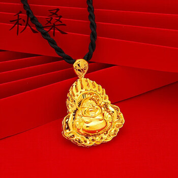 秋桑镀越南沙金火焰佛项链古法仿金观音佛吊坠本命佛年仿金情侣项坠 a