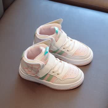 佰贝兔儿童板鞋高帮秋冬款男童球鞋中大童潮牌中帮女童休闲软底运动鞋