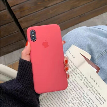 手机壳ins苹果7plus软壳xr硅胶xsmax套678plus乔鸟山茶红全包苹果xs