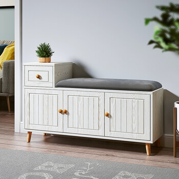 骄鹿客厅屏风隔断装饰墙入户玄关柜简约现代进门实木置物架单侧边柜长