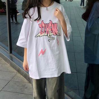 中长款甜美学院慵懒风宽松上衣服ins白色优质不起球高弹力m85105斤