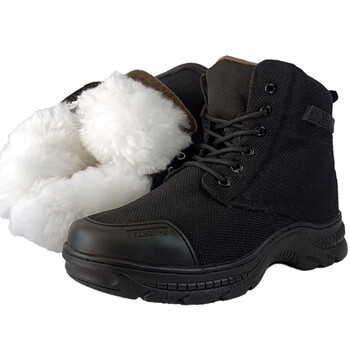 东北寒零下30度防寒靴羊毛雪地靴防水黑色雪地靴男皮毛一体加厚羊毛
