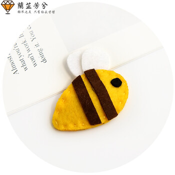 可爱卡通儿童头饰女童发夹手工毛毡布夹子宝宝bb夹跳板夹发卡 小蜜蜂
