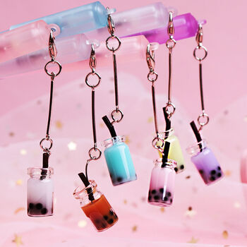 仓梵  珍珠奶茶中性笔高颜值黑笔可爱少女心吊坠笔饮料果汁好看水笔