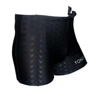 青少年泳裤12-15岁 黑色 泳劲 鲨鱼皮男士平角泳裤 游泳短裤 速干提速