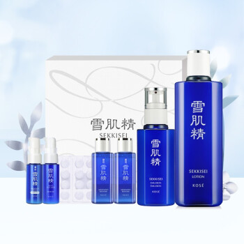 雪肌精SEKKISEI 清润型经典水乳礼盒（化妆水360ml+乳液140ml+6件组）保湿提亮 护肤套装