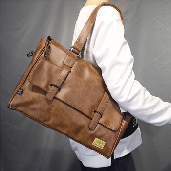 酷奇袋鼠kuqidaishu潮牌男士手提包时尚商务男单肩斜跨大包公文包电脑