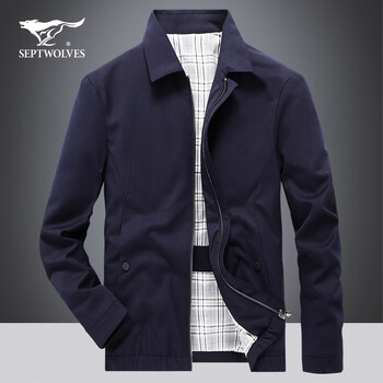 七匹狼夹克男士翻领春季新款宽松外套男装韩版休闲青年商务工装褂子