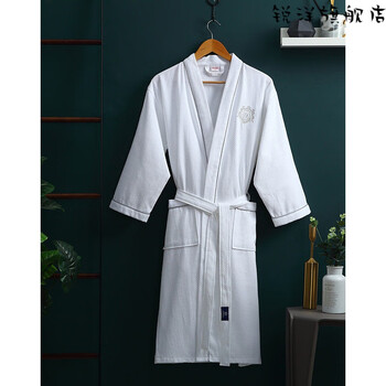 希尔顿浴袍 五星级酒店浴袍纯棉男情侣女夏薄款睡袍吸水速干浴衣四季