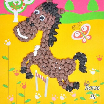 知鹿儿童手工diy创意制作材料包创意搓纸粘贴画女孩幼儿园揉纸团小马