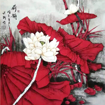 gh302   挂件距离结束0次出价06688何涛 辽宁美协花鸟画家 《锦上