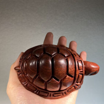 碧允小叶紫檀木雕乌龟手把件实木富甲天下龟甲红木雕刻贺寿送礼摆件