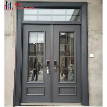 入户自建房家用乡村阳台门定做四开进户玻璃格子轻奢大门定制款式6