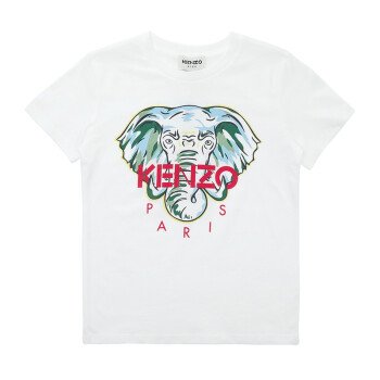 kenzo baby童装ss22大象logo印花短袖t恤男童白色k25637 白色 4