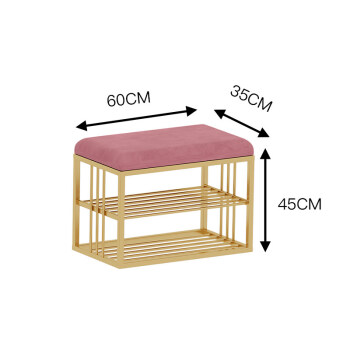 酷本北欧换鞋凳家用门口可坐鞋架穿鞋凳收纳衣帽架挂衣架一体鞋柜凳子 长60粉色