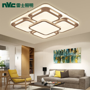 雷士照明（NVC）led客厅灯卧室灯 吸顶灯 现代简约灯饰灯具 三色调光52w