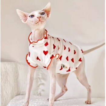 oimg卷边可爱柔软舒适透气纯棉婴儿棉背心 无毛猫衣服德文衣服 卷边