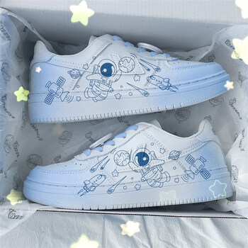 回力ow联名樱花星空爆改小众空军一号低帮板鞋夏季新款情侣休闲鞋回力