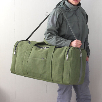 行李袋大号加厚帆布超大容量长途手提行李包男单肩旅行袋旅游民工军绿