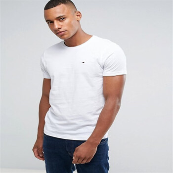 tommyhilfiger美国汤米圆领t恤纯色男士夏季短袖打底衫白色xs现货1101