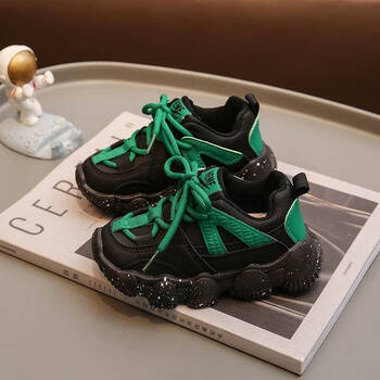 儿童鞋子女16岁3男童板鞋小孩休闲鞋百搭中小童运动鞋宝宝学步鞋黑色