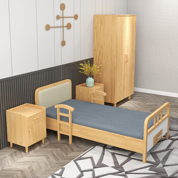 适老化老年床养老院实木自理护理床敬老院手摇扶手老人床机构家具自理