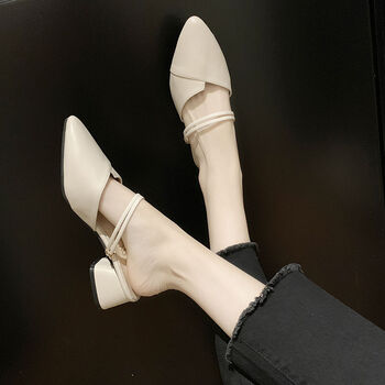 迈沃克miwalkgo包头凉鞋女学生新款韩版高跟鞋女粗跟百搭中跟两穿凉